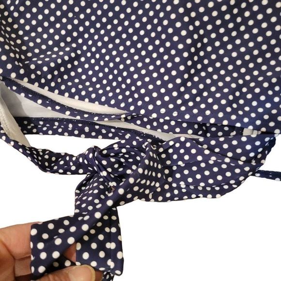 Meet Curve Women's Navy/White Polka-dot Nylon/Spandex Two Piece Swimsuit NEW - Picture 9 of 16